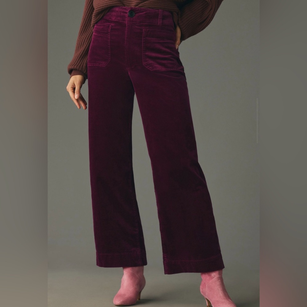 Anthropologie Maeve The Colette Full Length Wide-Leg Corduroy Pants